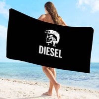D-DIESEL Logo Microfiber Printed Beach Towel Mountain Climbing Yoga Beach Swimming Running Absorbent Soft Towel