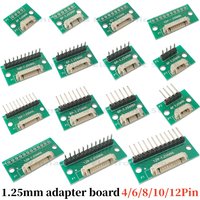 1/2/5PCS 1.25 To Dip2 54 Circuit Board 1.25mm Spacing Horizontal Paste Terminal Socket Test Board 4P 6P 8P 10P 12P Adapter Board