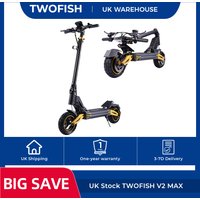TWOFISH V2 MAX Electric Scooter 600W 48V 17Ah 10" Tyres 53km/h Speed 40kmRange Mech Disc Brakes Spring Suspension Adult Commuter