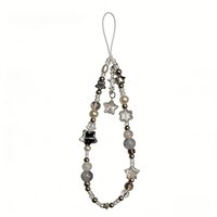 1 minimalist black-and-white star bead mobile phone charm, handbag charm, stylish black-and-white star bead chain