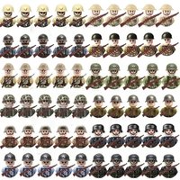 20pcs/batch WW2 Military Character WW2 Army Building Blocks Military Soldier Character Building Blocks Kids Holiday Gift Toys