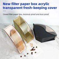 Coffee Filter Dispenser Storager with Acrylic Cover Container for Coffee Filters Holder Barista Tools for Coffee Filter