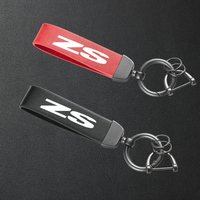 For MG ZS Car High-Grade Leather Keychain Metal Keyring Accessories
