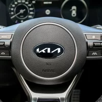 Car logo steering wheel decorative sticker accessories for Kia EV6 Sorento Niro Stinger Ceed Carnival K5 K9 Soul Carens VQ Caden
