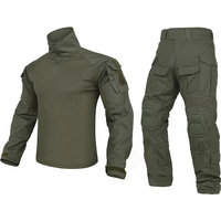 Tactical Combat Uniform Sets Outdoor Hunting Gen3 Camouflage Shirt & Pants +pads Kit Elastic Ranger Green Traning Men Clothing