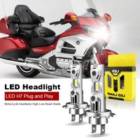 2PCS Motorcycle H7 LED Headlight Bulbs Kit For Honda Goldwing Gl1800 2001-2016 Low/High BEAM 6000K Plug and Play 12V H7 60W