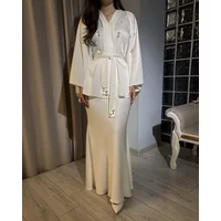 Customized Vintage Mermaid Two Pieces Prom Dresses Long Sleeves Beadings Pleated Satin Floor Length Formal Party Dresses