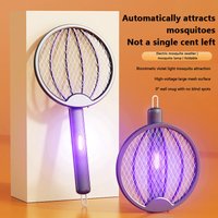 2026 Foldable Electric Mosquito Swatter USB Rechargeable 3-in-1 Mosquitoes Killer Anti-mosquito Lamp with UV Light Wall-Mounted