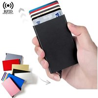 Vistit Card Holder Slim Rfid Business Credit Bank Cardholder Wallet Automatic Pop Up Metal Case Minimalist Wallets for Men Women