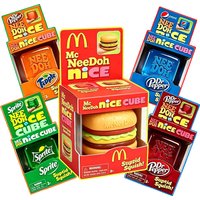 2026 NeeDoh Nice Cube × Fast-Food Brand Collaboration Squish Toys, Burger & Soda Ice Cube Stress Relief Toys for Kids & Adults