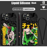 Chainsaw Man Devil Hunter Cover For Apple iPhone 17 16E 16 15 14 13 12 mini Pro Max Plus Liquid Left Rope Funda Capa Phone Case