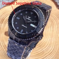 Black SKX Mod NH36A Mechanical Watch Men Black Dial Domed Sapphire Glass 20bar Waterproof 120 clicks Bezel Dive Clock 3.8