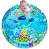 1pc 100cm Large Baby Playing Water Mat Dolphin Seal Pattern PVC Inflatable Round Play Mat Cushion Kids Gift