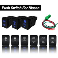 Push Button Switch Led Light Bar/Fog Lights Dual Blue Led ON OFF 12V 3A For Car Nissan Navara NP300 Rogue Pathfinder X-Trail