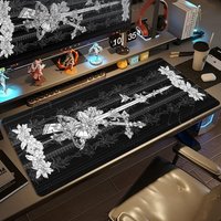 Large Black & White XXL Dark Style Gothic Mouse Pad PC Gaming Home Office Setup Laptop Keyboard Extension Pads Gamer Accessories