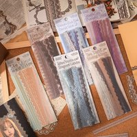 40 pcs Lace Stationery Stickers Cute Aesthetics Decor Collage Junk Journal Scrapbooking Supplies Self Adhesive Creative Sticker