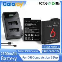 1-4pcs 2100mAh Battery For DJI Osmo Action 6 Action 5 Pro/4 Camera Battery And Charger For DJI Osmo Action 4/3 Osmo 360 Battery