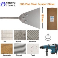 SDS Plus Floor Scraper Chisel 125mm Wide Flat Chisel for Thinset Mortar Tile Adhesive Removal Rotary Hammer