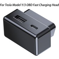 Car OBD Adapter Charger For Tesla All Model 3 Y obd2 USB Type-C Ports Extender 48W Splitter Phone PD Fast Charging Accessories