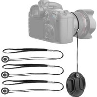 3 Pack Lens Cap Leash Lens Cap Keeper Holder with Microfiber Cleaning Cloth,Prevent Lens Cap Lost for DSLR SLR Camera Canon