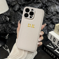 Personalized Case For iPhone 17 16 15 14 13 12 11 Pro Max Custom Name initials Leather Cover For iPhone 16 17 Air Pro Max