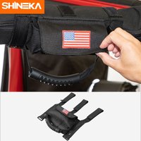SHINEKA Auto Armlehne Top Roll Bar Haltegriffe Mit Lagerung Tasche Für Jeep Wrangler TJ JK JL BJ40 1997-2024 innen Zubehör