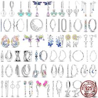 925 Sterling Silver Pendant Earrings Dragonfly and Butterfly Geometric Irregular Hoop DIY Jewelry Making Gift for Women