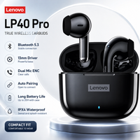 Lenovo LP40 Pro Bluetooth Earbuds Low Latency Touch Control HD Call Waterproof Wireless Headset for Gym Workout Commuting Gaming