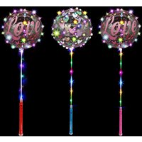 1/5/10pcs LED Bobo Light Up Balloons Glow Bubble Balloons with String Light for Valentines Day Wedding Birthday Party Decoration