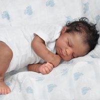 48 CM Soft Touch Silicone Asleep Reborn Baby Doll Toy For Girl Lifelike Black Skin Doll Kid Birthday Gift
