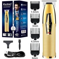Kemei KM-5093 Hair Clipper Professional Finish Hair Cutting Machine Hair Beard Trimmer 0mm Skin Cut Electric Cutter Rechargeable