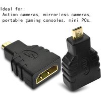 Micro HDMI to HDMI Converter Male to Female 4K Compatible for GoPro/DSLR/Tablet Gold-Plated
