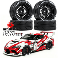 RED SPIDER 4Pcs 1/10 RC Rally Racing Tires 12mm Hex OD 65mm for 1:10 RC On Road Car Tamiya TT01 TT02 XV01 XV02 PTG-2 TA06 HSP