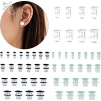 ZS 1PC Clear Black Glass Single Flare Convex Plug for Women Men Glass Ear Stretcher Gauge Glass Ear Plugs 3mm -25mm Jewelry