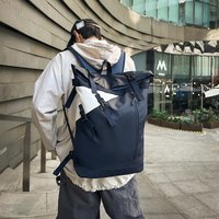 Waterproof Coated Roll-Top Backpack Large Capacity Travel Bag Casual Lightweight Sports and Gym Bag