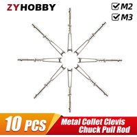 10PCS M2/M3 Metal Collet Clevis Chuck Pull Rod Connector Coupler Screw Spare Part For RC Model