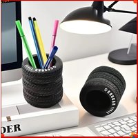 Car Tire Shaped Pen Holder Novelty Pencil Holder Storage Bucket Desk ganizer Office Table Pen School Stationery Supplies