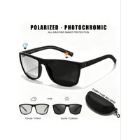 AliExpress VEGUEROS Classic Square Frame Photochromic Polarized Outdoor Sunglasses Spring Hinges UV400 Anti-Glare for Driving Fishing Cycling