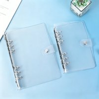 A5/A6 Transparent Glitter Plastic Loose Leaf Ring Binder Clip File Folder Planner Agenda Organizer School Office Daily Supplies