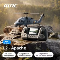 4DRC L2 Apache Military Remote Control Helicopter 6 Axis Gyro Single Rotor 8K Aerial Optical Flow With Screen Remote Boys Gift