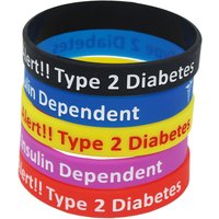 1PC New Diabetic Bracelets Medical Alert Type 2 Diabetes Insulin Dependent Silicone Wristband Armband Nurse Bangles Gifts SH060