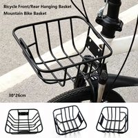 Easy To Install Bicycle Rear Basket Fixed Durable Metal Bike Rear Basket Adjustable Black Mountain Bike Basket