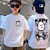 Nickelodeon Latest model - 100% pure cotton short-sleeved T-shirt for children. Boys' and girls' solid-colored summer soft tops.