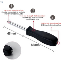 【TL】150 MM 1/4-Inch Female Square Drive Handle Socket Wrench For Small Flying Ratchet Wrenches Slide Rod AD Connectors