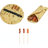 Cylindrical Canvas Muffin-Design Pencil Case Set with 3 Cute Skewer-Shaped Pens—A Perfect Gift for Students
