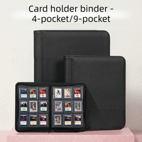 Premium 35pt Toploader Card Binder 4/9 Pocket Trading Card Album PU Leather Zipper for Pokemon PTCG Sports Cards Top Loaders