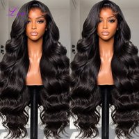 Body Wave Lace Front Human Hair Wigs 13x6 HD Lace Frontal Wig 250% Density Natural Black 100% Human Hair 30 40 Inch Wet And Wavy Wigs For Women image 4