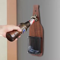 Portable Wall Mounted Bottle Opener Space Saving Wooden Beer Opener Multifunctional Hanging Can Opener Kitchen Bar