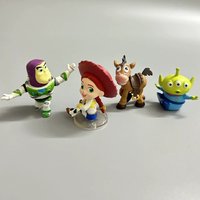 4pcs Set Toys Story Jessie Buzz Lightyear Action Figure Anime Cartoon Little Ma Alien Doll Model Toy for Car Decoration Gift