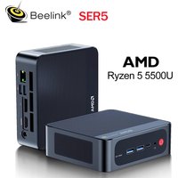 Beelink SER5 Mini PC AMD Ryzen 5 5500U DDR4 16GB SSD 500GB Support WiFi6 BT5.2 4K HD 1000M Desktop Computer
